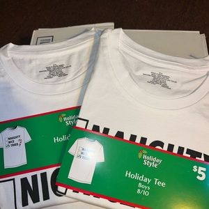 LOT. OF BOYS XMAS T SHIRTS.   SIZES 8/10 and 10/12